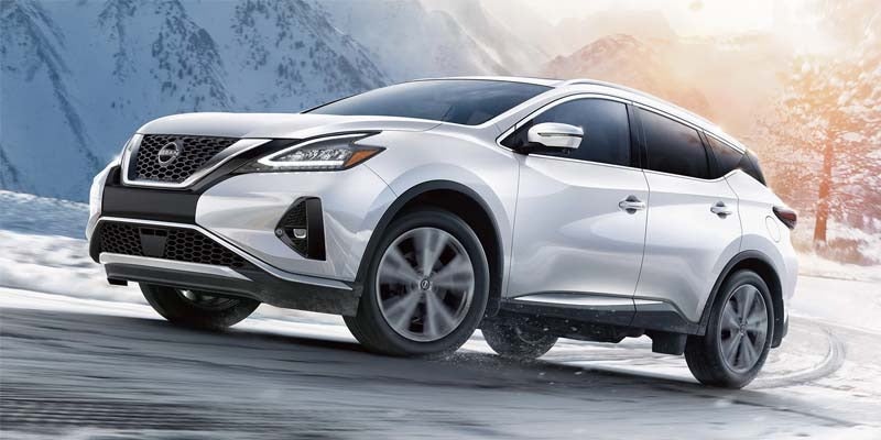 A 2024 Nissan Murano on a winter drive after traveling from Pompano Beach, FL 