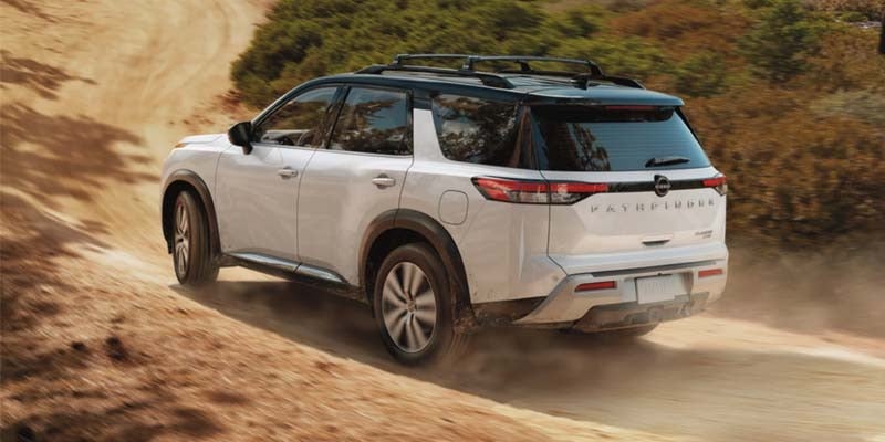 A 2024 Nissan Pathfinder driving off-road near Pompano Beach, FL 