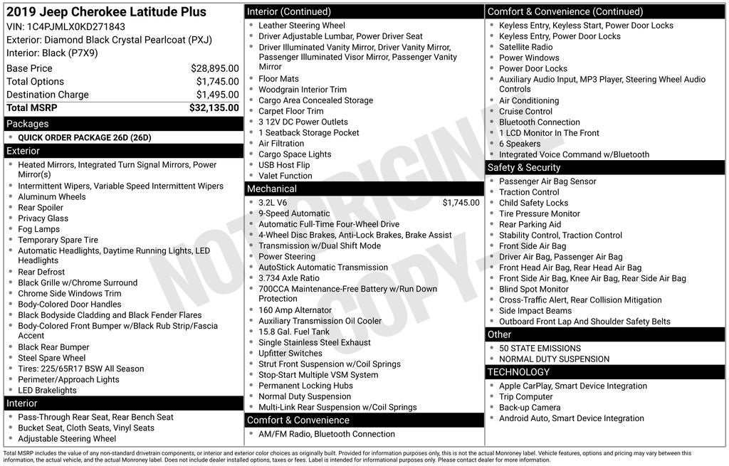 2019 Jeep Cherokee Latitude Plus