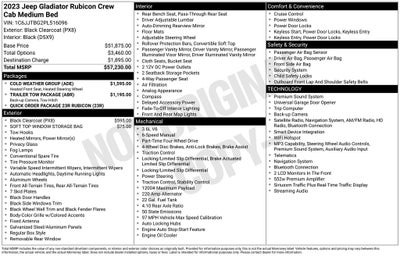 2023 Jeep Gladiator Rubicon 6 SPEED MANUAL