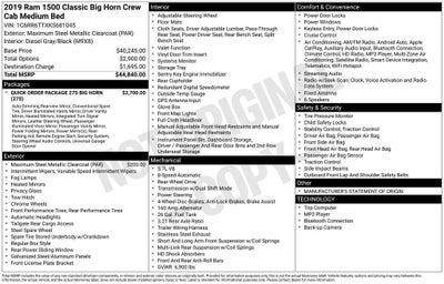 2019 RAM 1500 Classic Big Horn