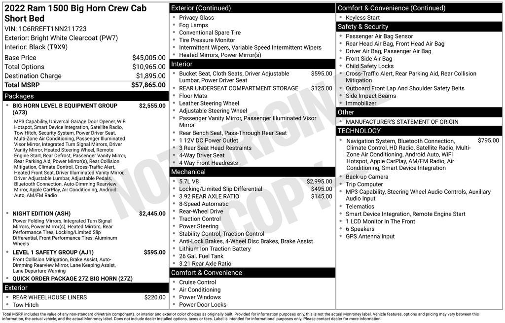 2022 RAM 1500 Big Horn/Lone Star