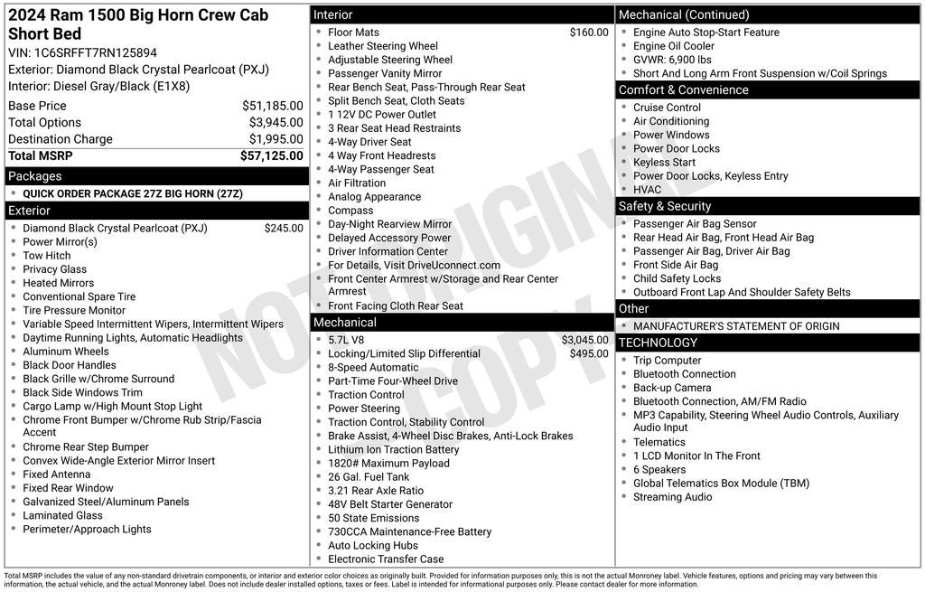 2024 RAM 1500 Big Horn/Lone Star 4WD