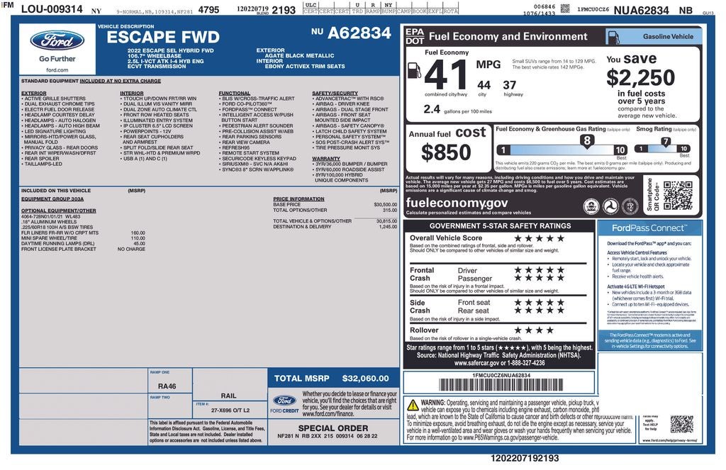 2022 Ford Escape Hybrid SEL