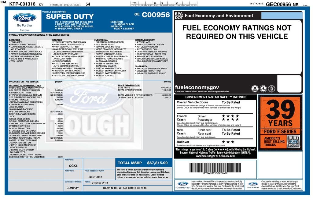 2016 Ford F-250SD Lariat