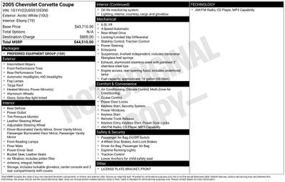 2005 Chevrolet Corvette Base