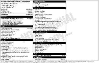 2002 Chevrolet Corvette Base