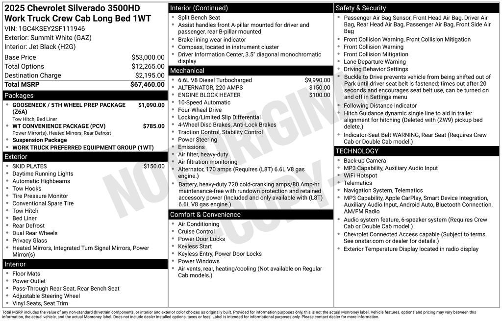 2025 Chevrolet Silverado 3500HD Work Truck