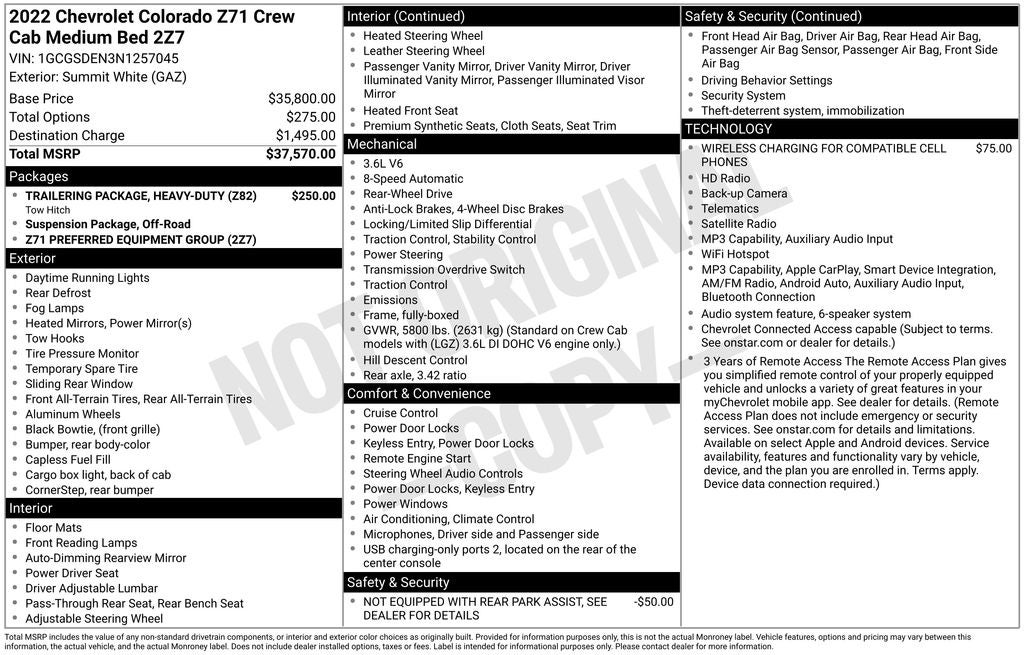 2022 Chevrolet Colorado Z71