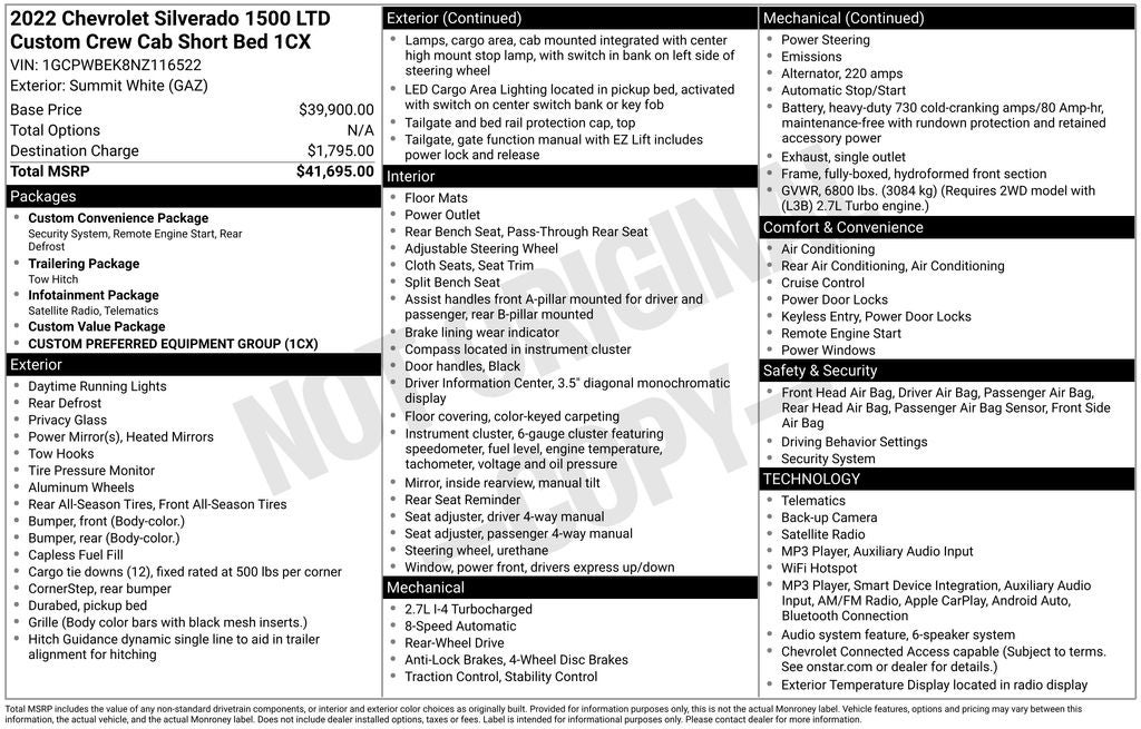 2022 Chevrolet Silverado 1500 LTD Custom
