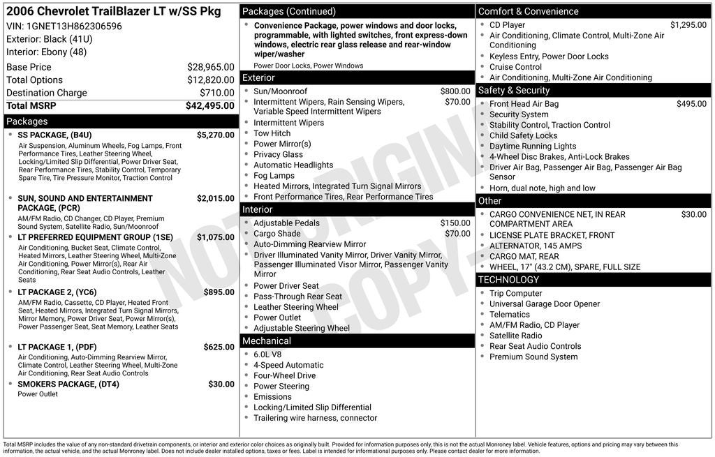 2006 Chevrolet TrailBlazer SS LT AWD