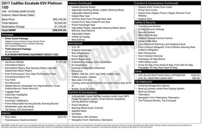 2017 Cadillac Escalade ESV Platinum Edition