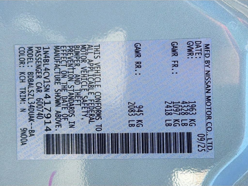 2025 Nissan Altima 2.5 SR