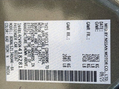 2025 Nissan Altima 2.5 SR