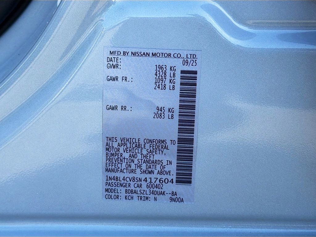 2025 Nissan Altima 2.5 SR