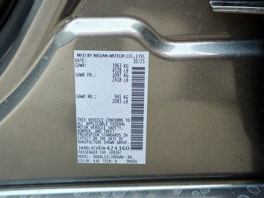 2025 Nissan Altima 2.5 SR