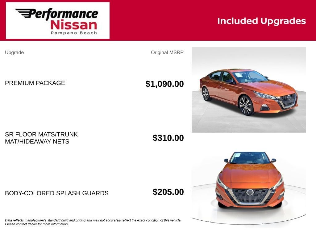 2020 Nissan Altima 2.5 SR W/PREMIUM PACKAGE