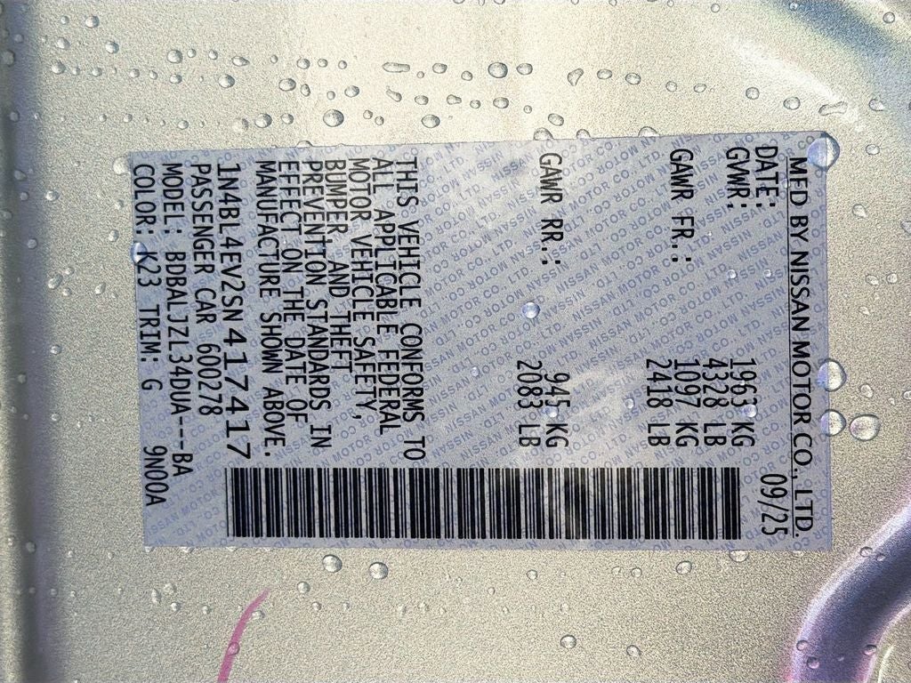 2025 Nissan Altima 2.5 SL