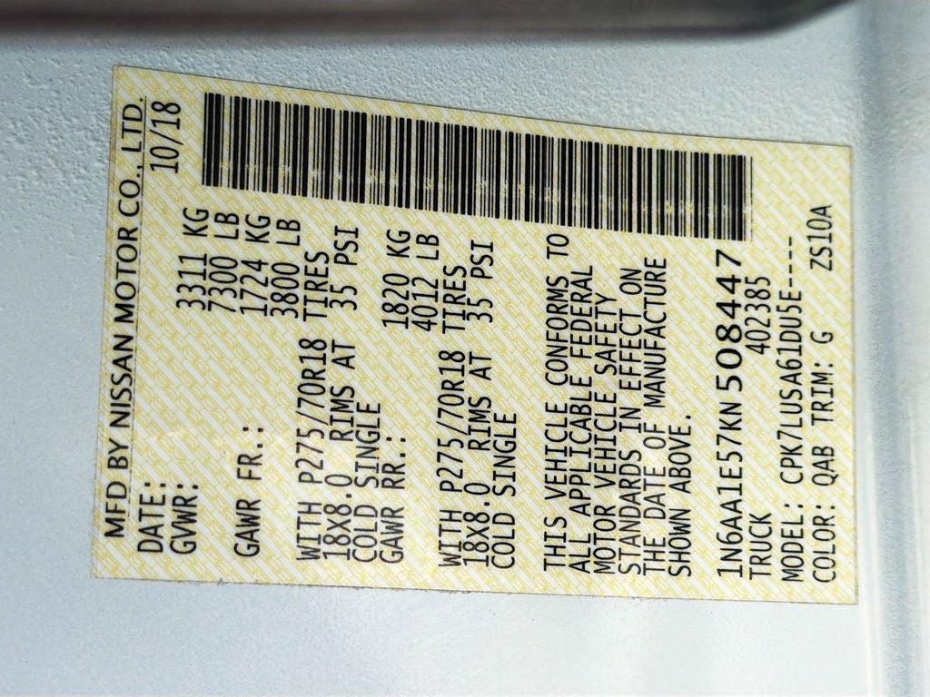 2019 Nissan Titan PRO-4X Utility