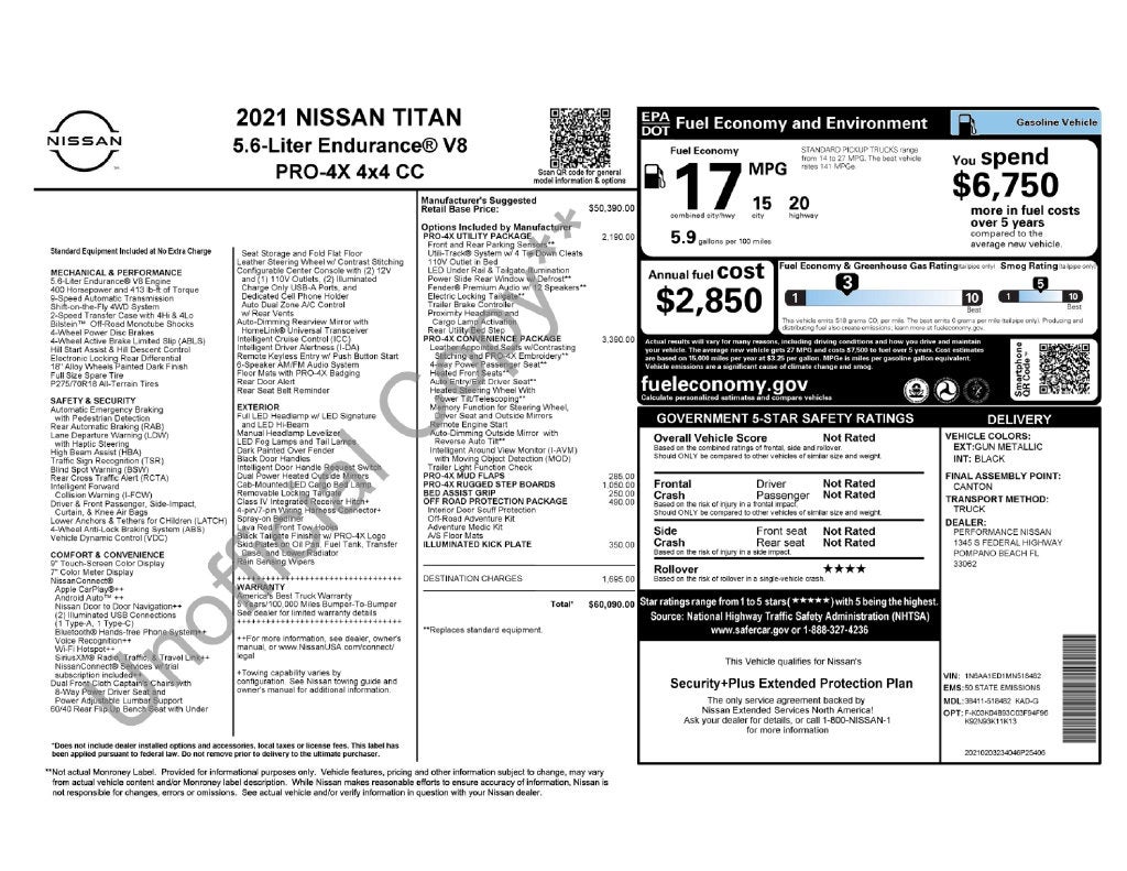 2021 Nissan Titan PRO-4X w/Convenience Pkg