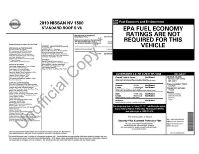 2019 Nissan NV1500 S