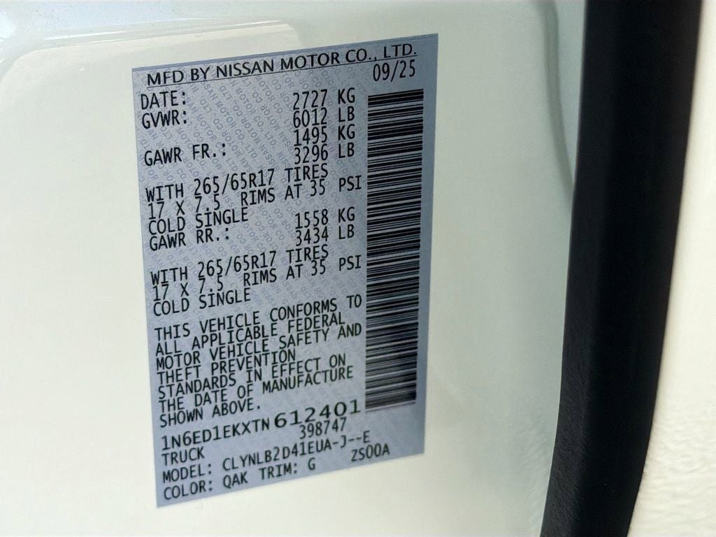 2026 Nissan Frontier SV