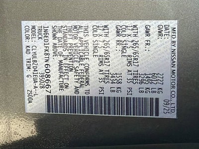 2026 Nissan Frontier SV