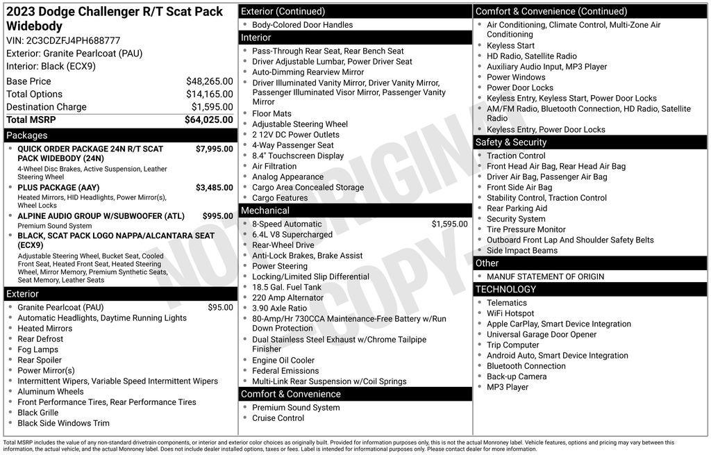 2023 Dodge Challenger R/T Scat Pack Widebody