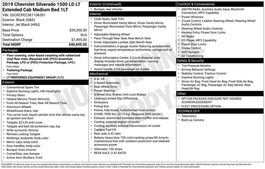 2019 Chevrolet Silverado 1500 LD LT
