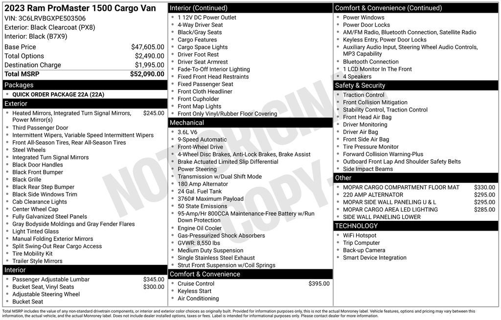2023 RAM ProMaster 1500 Base