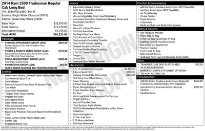 2014 RAM 2500 Tradesman 4WD
