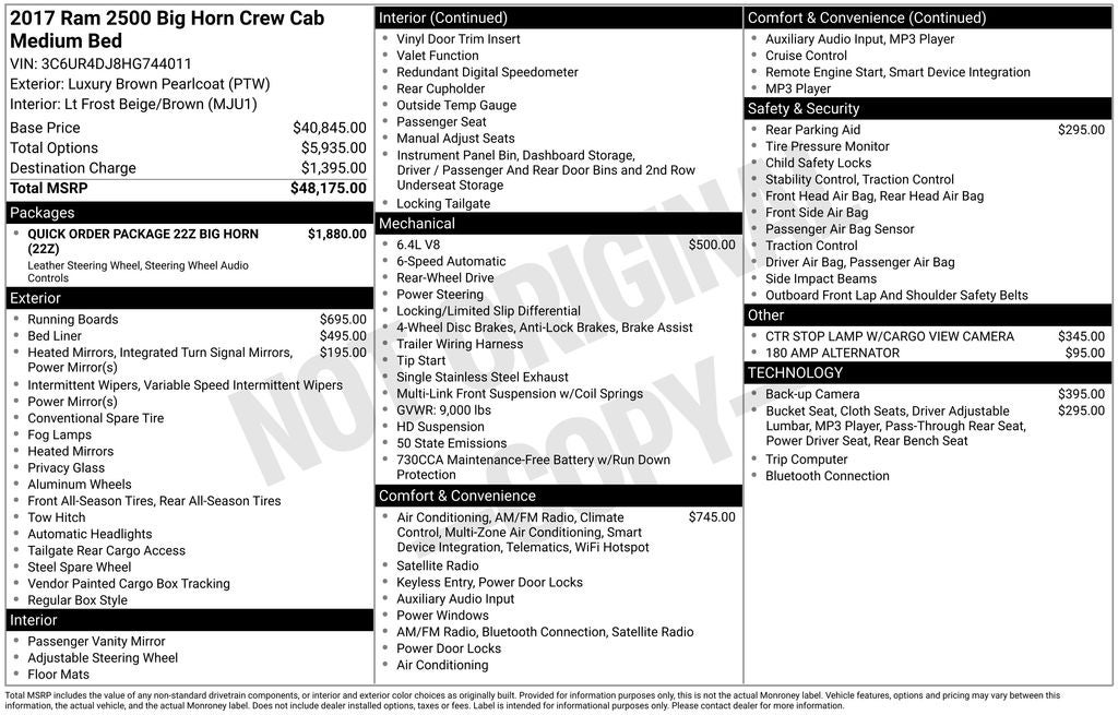 2017 RAM 2500 Big Horn