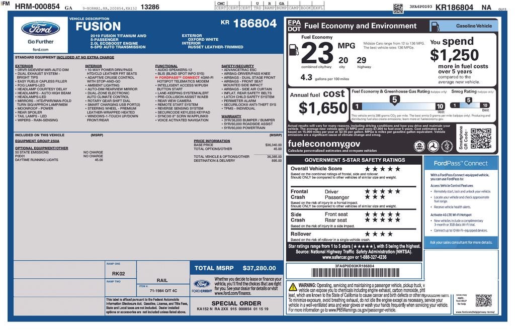 2019 Ford Fusion Titanium