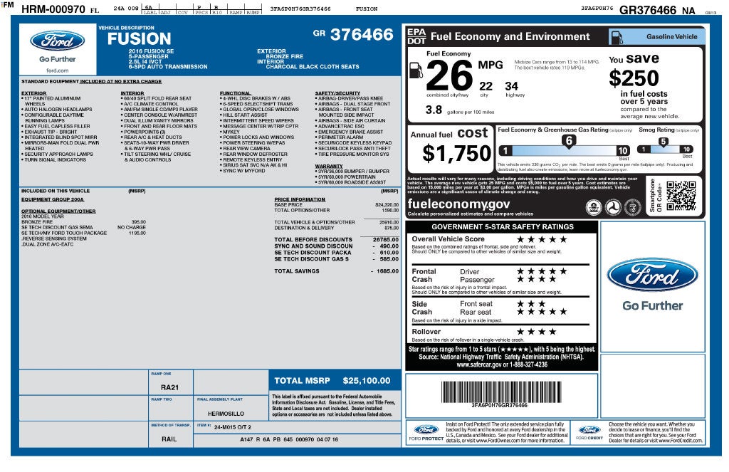 2016 Ford Fusion SE