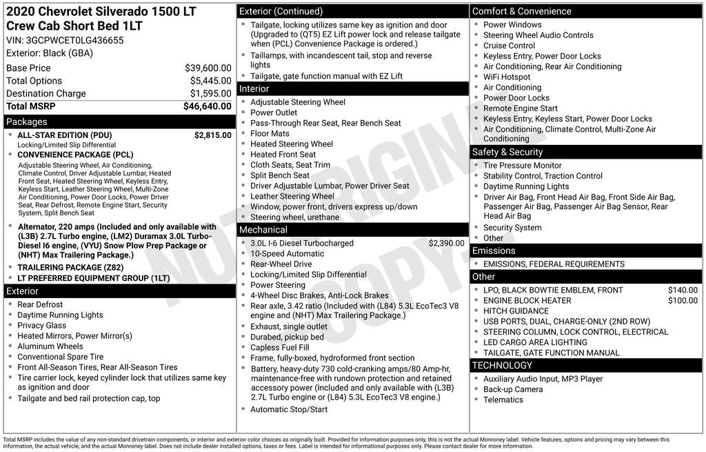 2020 Chevrolet Silverado 1500 LT DIESEL