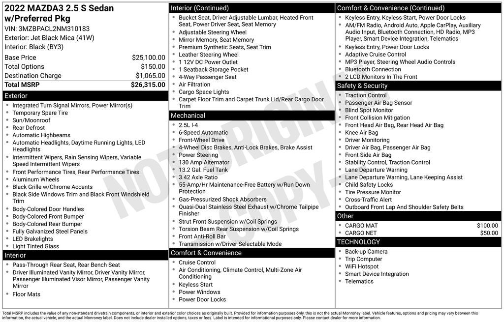2022 Mazda Mazda3 Preferred