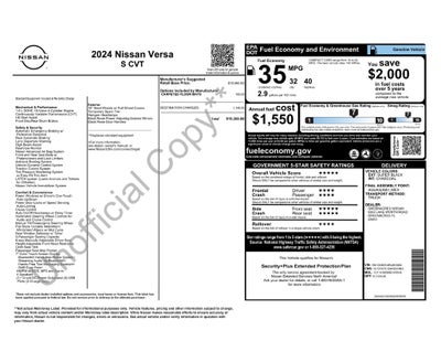 2024 Nissan Versa 1.6 S