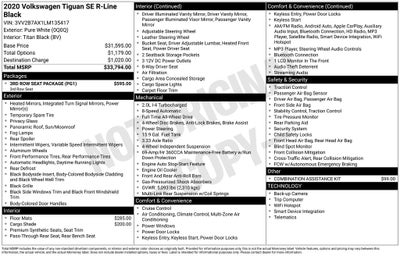2020 Volkswagen Tiguan 2.0T SE R-Line Black 4Motion