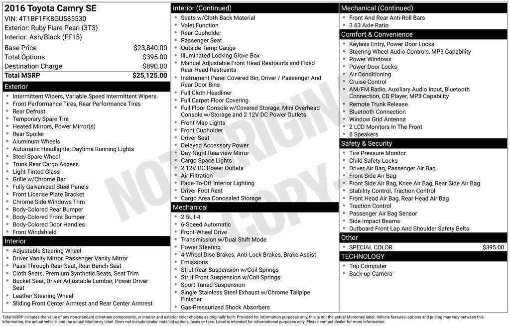 2016 Toyota Camry SE