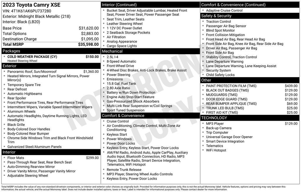 2023 Toyota Camry XSE