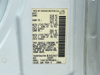 2017 Nissan NV Passenger SV