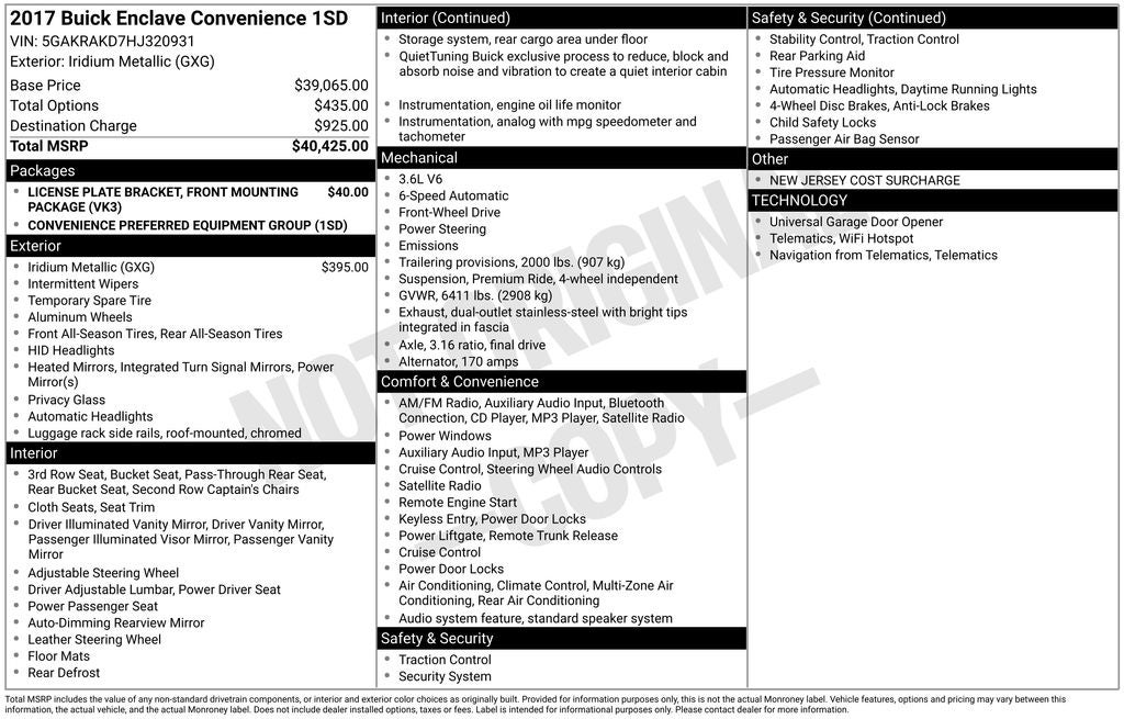 2017 Buick Enclave Convenience Group