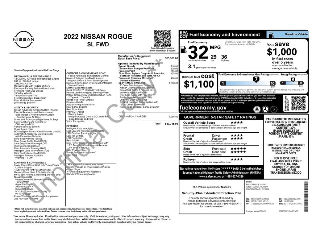 2022 Nissan Rogue SL w/Premium Package