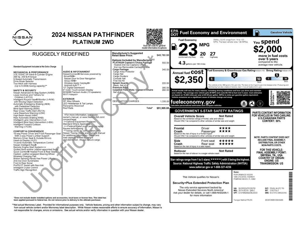 2024 Nissan Pathfinder Platinum