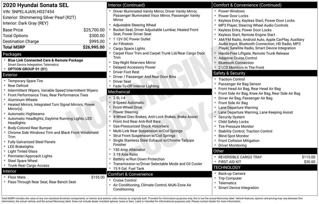 2020 Hyundai Sonata SEL
