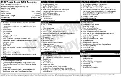 2025 Toyota Sienna XLE 8 Passenger