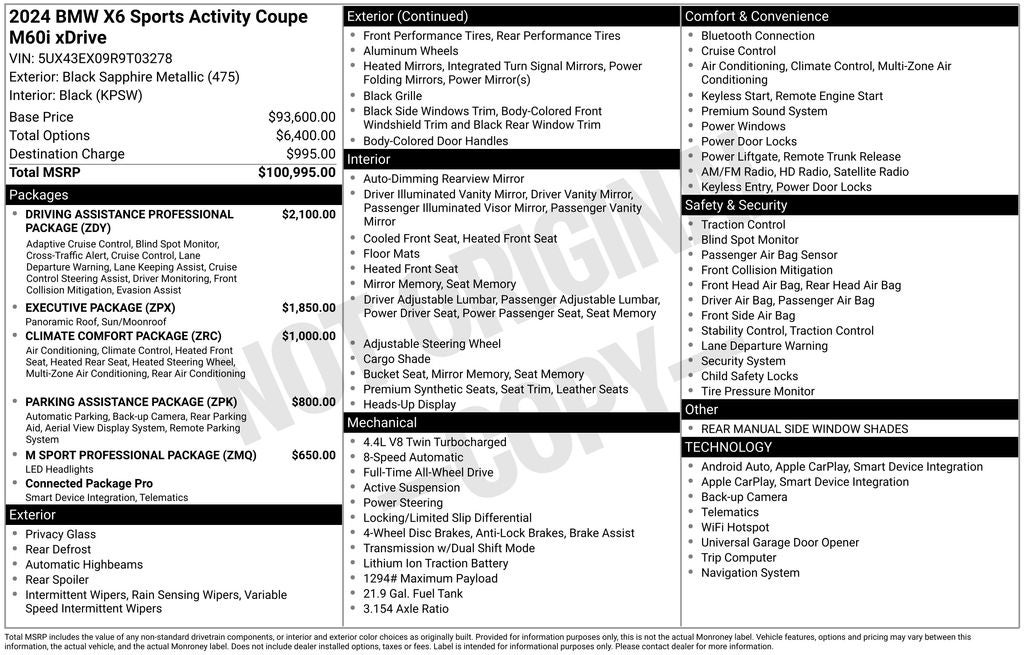 2024 BMW X6 M60i M Sport Professional