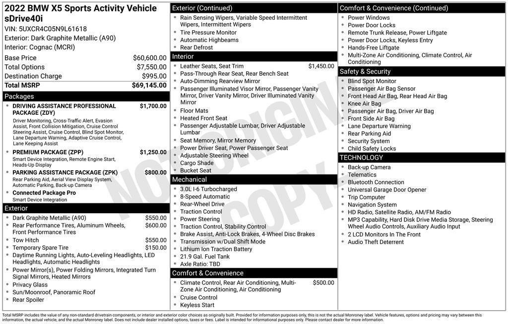 2022 BMW X5 sDrive40i