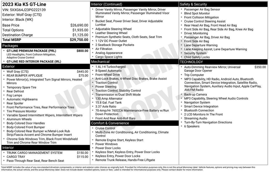 2023 Kia K5 GT-Line w/Premium Package