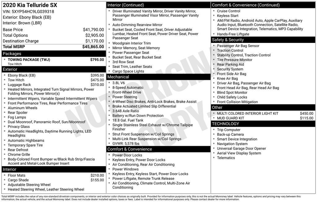 2020 Kia Telluride SX
